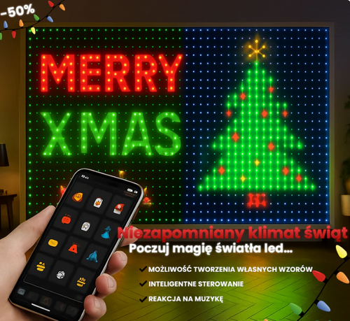 Super Kurtyna RGB™ - Programowalne, Napisy, Grafiki i Animacje